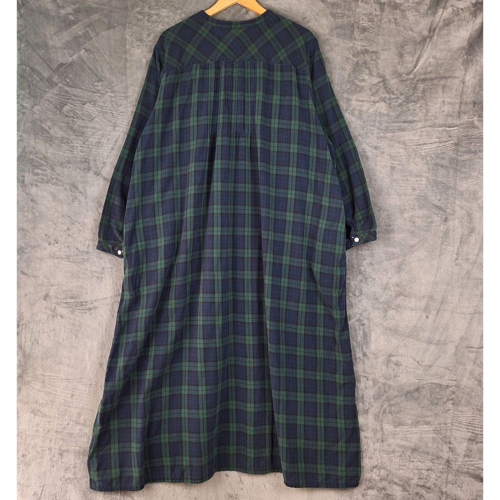 LL Bean Nightgown 3X Scotch Plaid Flannel Cottagecore Sleepwear Pajama Pockets - Picture 7 of 8